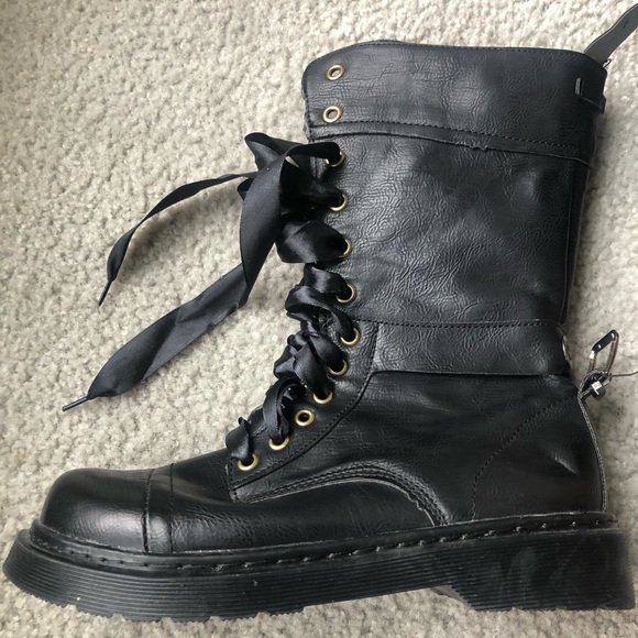 Dr. Martens Shoes - Dr. Martens Black Triumph Combat Boots